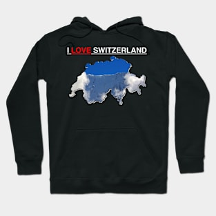 I Love Switzerland Snow Capped Mountain Hoodie